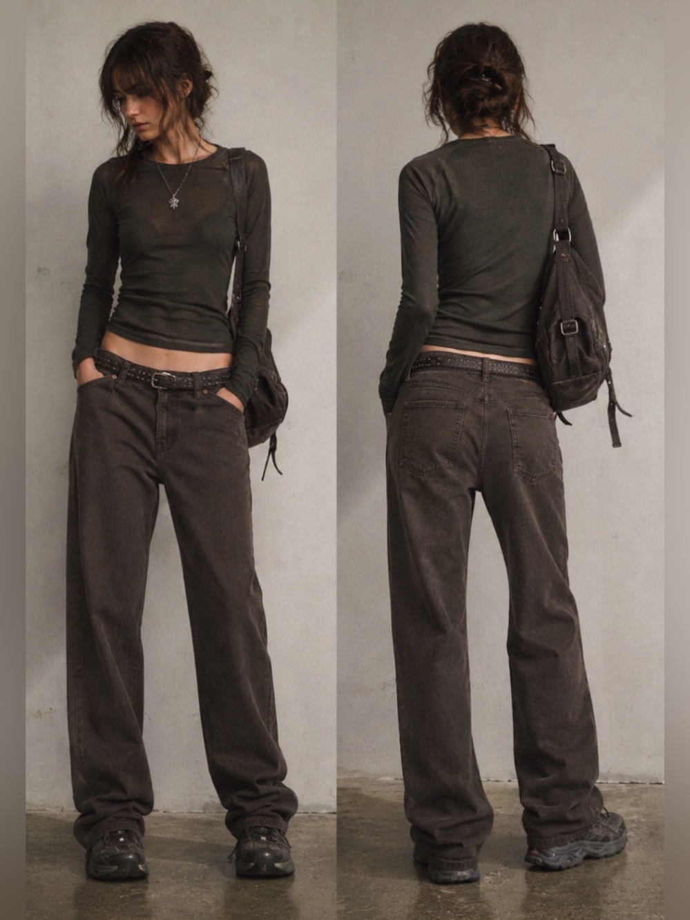 Reformation Straight Leg Gorpcore 90’s Grunge Minimalist Dark Brown Jeans Sz 28